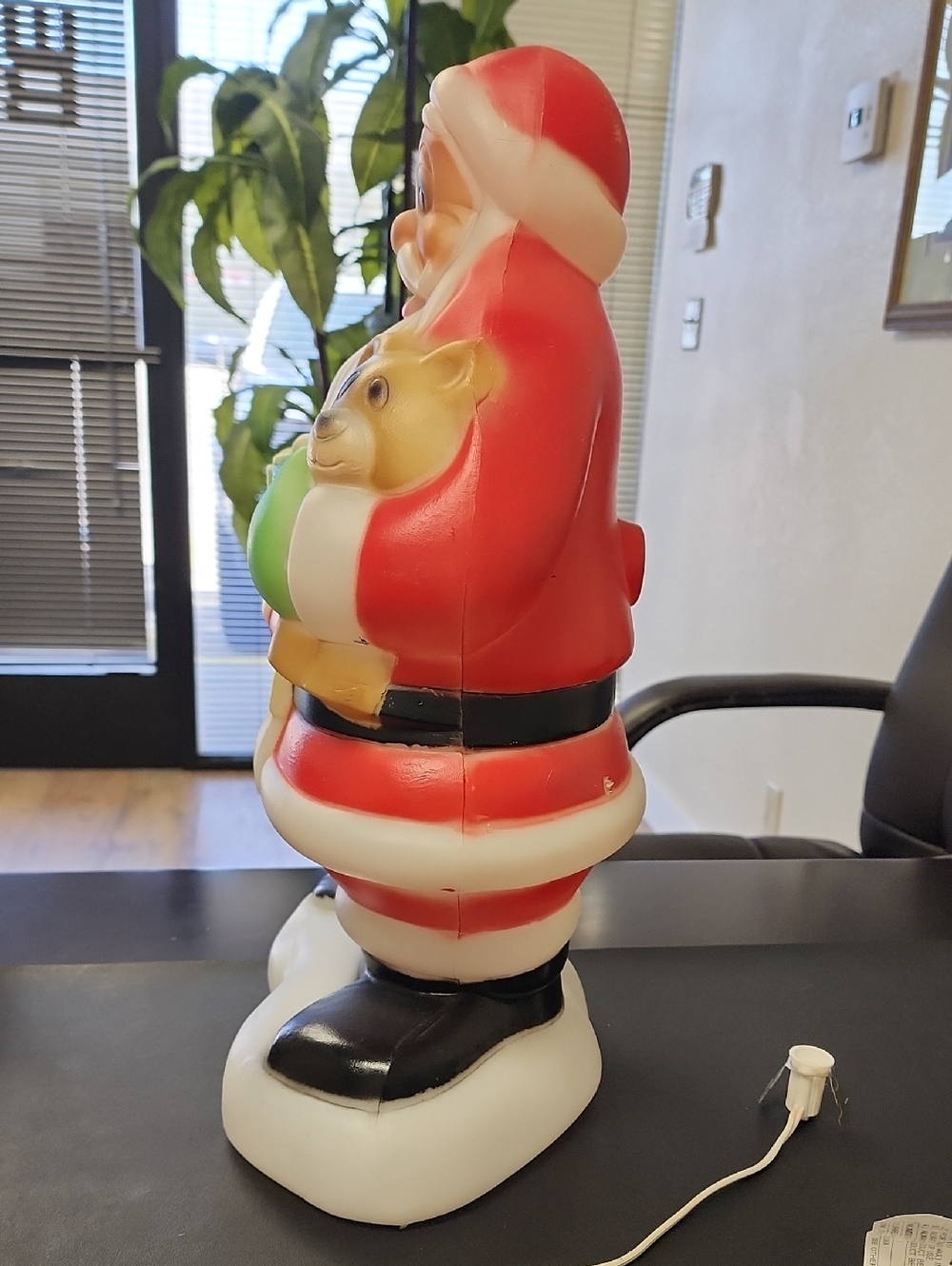 Vintage Santa Claus,Teddy Bear General Foam 18" Christmas Tabletop Blow Mold - Picture 16 of 16